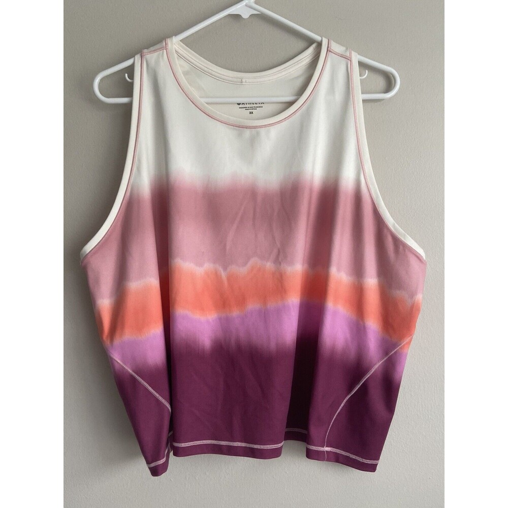 Athleta Womens Watercolor Racerback Activewear Tank Top Plus Size 3X